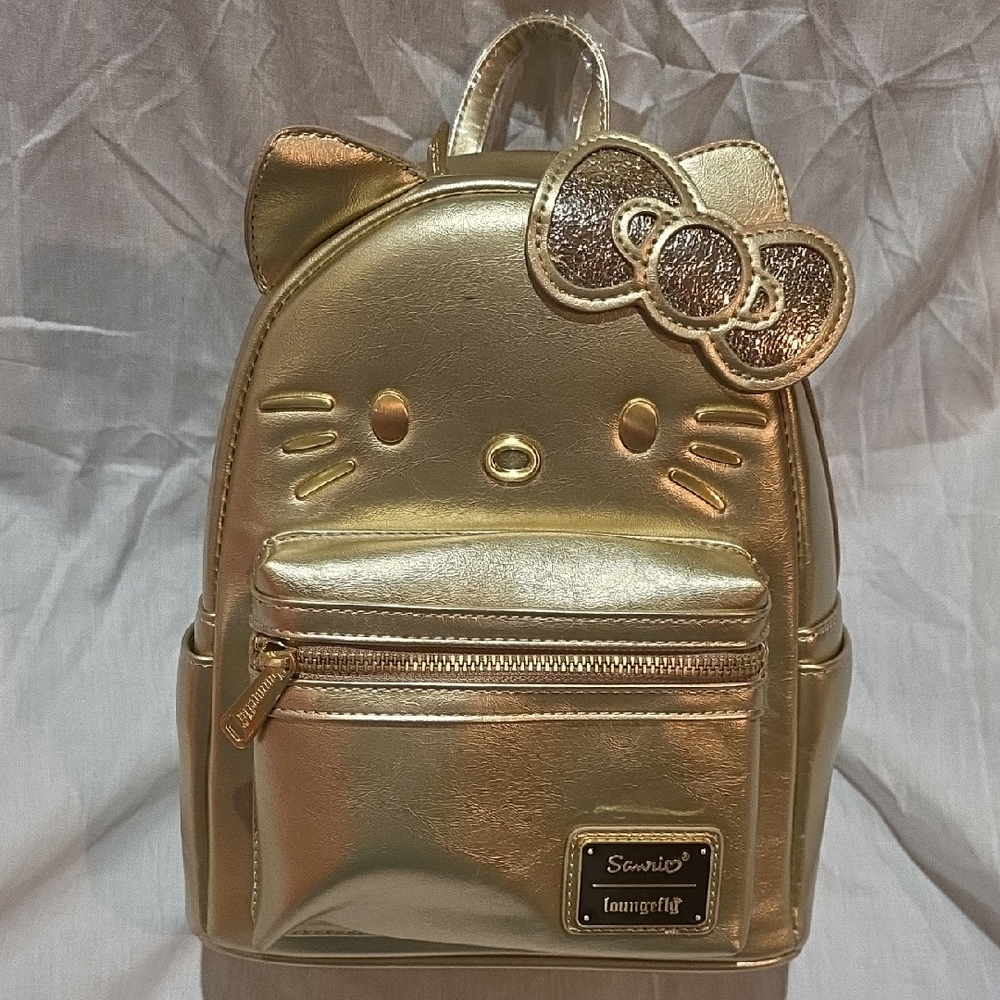 Loungefly Gold 50th Anniversay Hello Kitty Mini Backpack